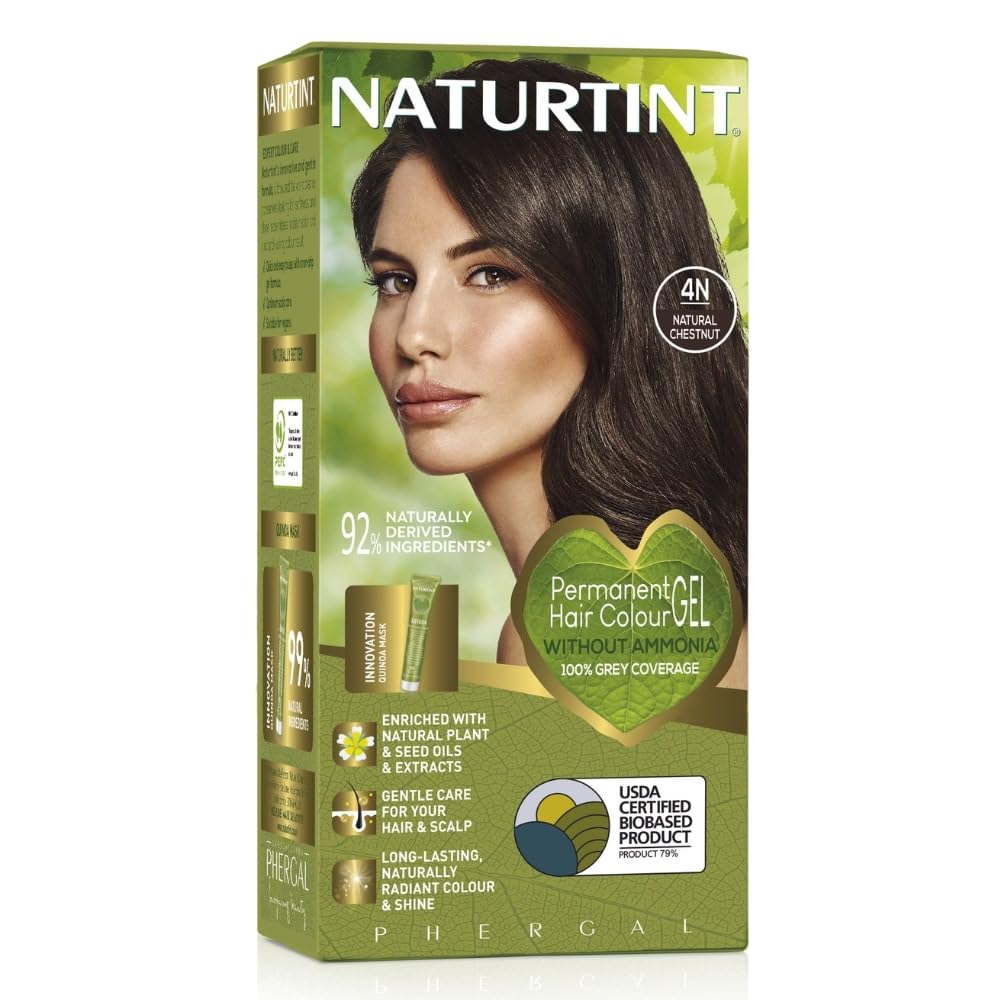 Naturtint Hair Color Permanent, 4N Natural Chestnut, 5.28 Ounce Naturtint Hair Color Permanent, 4N Natural Chestnut, 5.28 Ounce