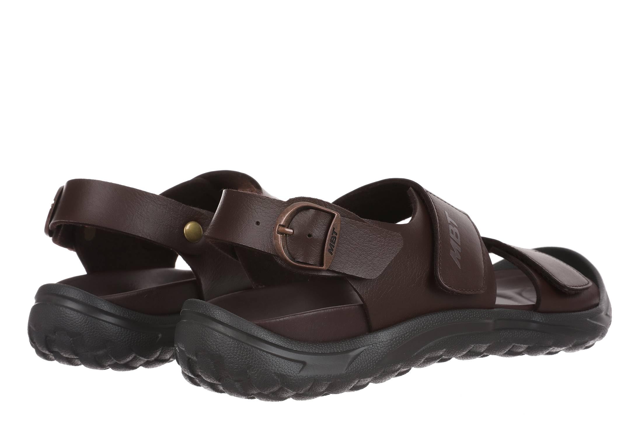 MBT NAGANO Sandales pour Homme en Cuir avec Fermeture Boucle. Chaussures Légères et Confortables pour Été. Chaussures Physiologiques Confort et Stabilité. Sandales de Récupération S'habiller