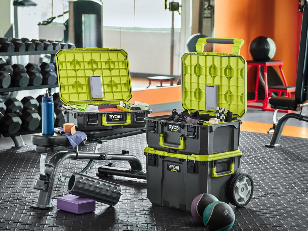 Ryobi - Caja de herramientas con ruedas (66,5 L) - Syteme LINK - RSL201