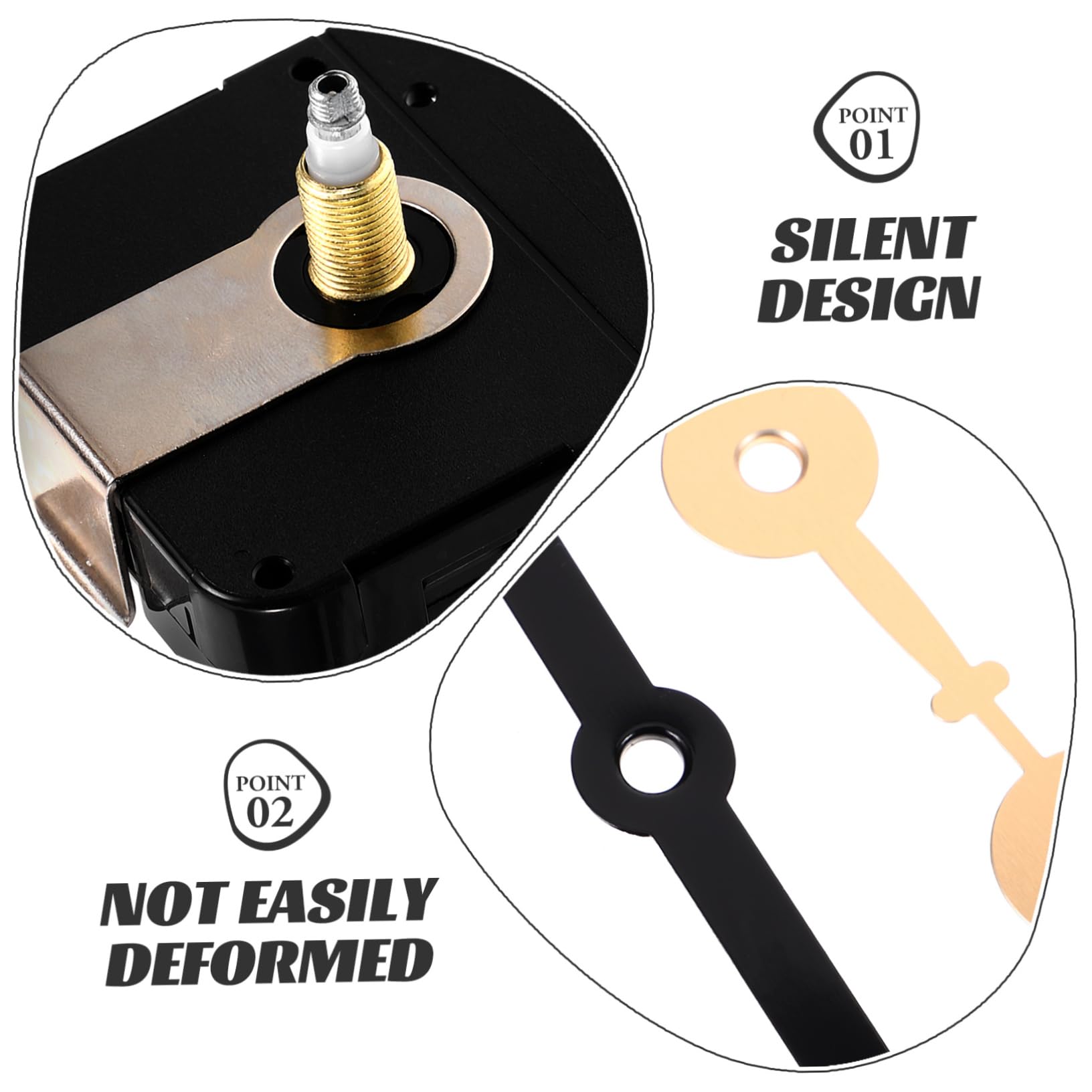 HOMSFOU 4sätze Wanduhr Kit Hochpräzise Mit Großen Zeigern Für Wanduhren Für Bastelprojekte Und Reparaturen Langlebig Und Installieren