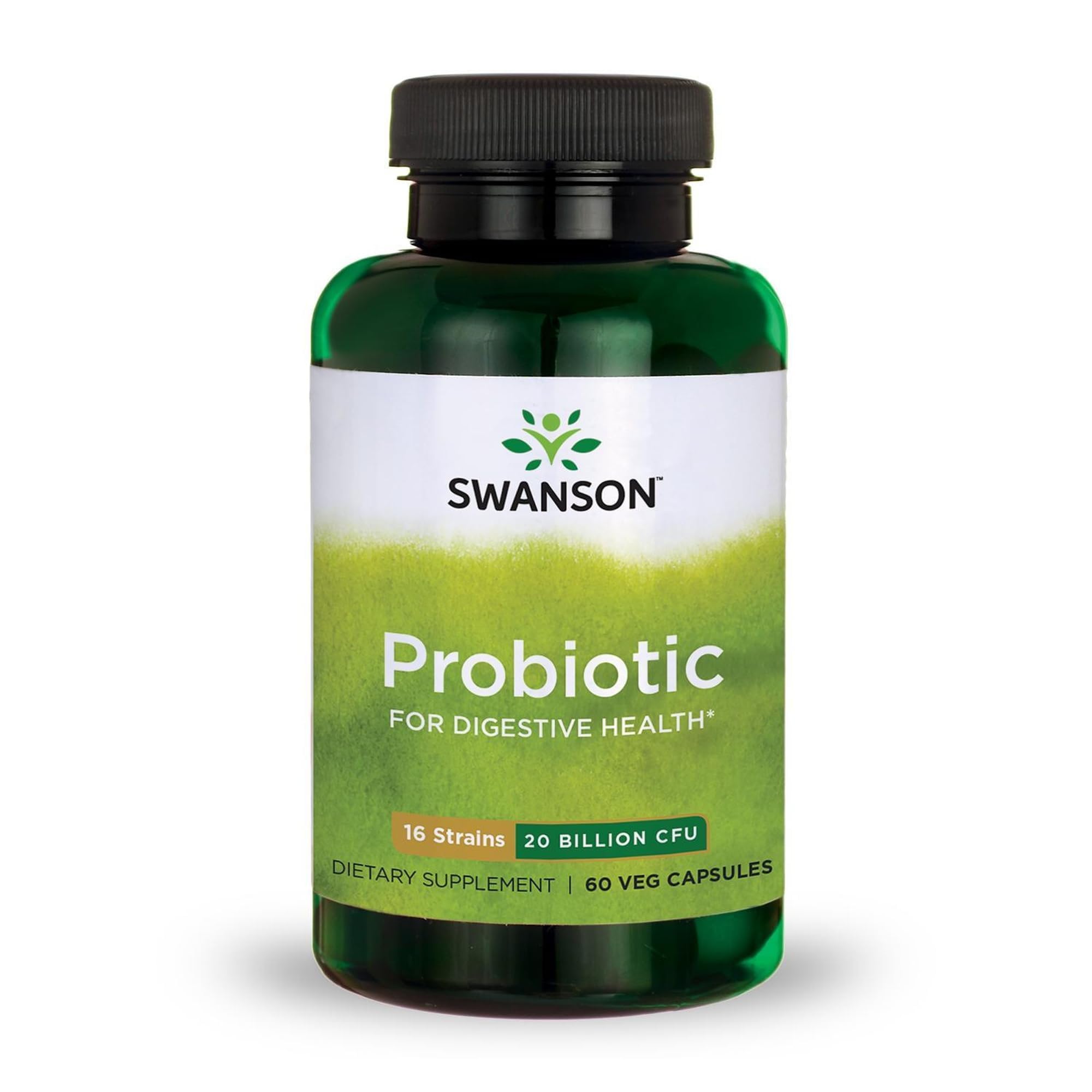 Swanson Probiotic for Digestive Health 20 Billion CFU, 60 Veg Capsules 60 Count (Pack of 1)