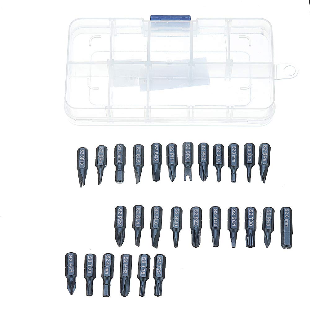 Juego de puntas magnéticas de 29 piezas con puntas de soporte de puntas para caja de herramientas Destornillador Kit de herramientas de puntas de destornillador hexagonal Phillips Phillips