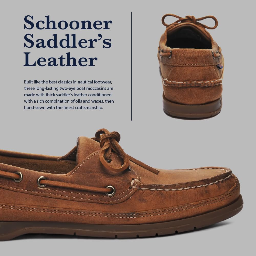Sebago Scarpette da Barca da Uomo Schooner Crazy Horse Marrone
