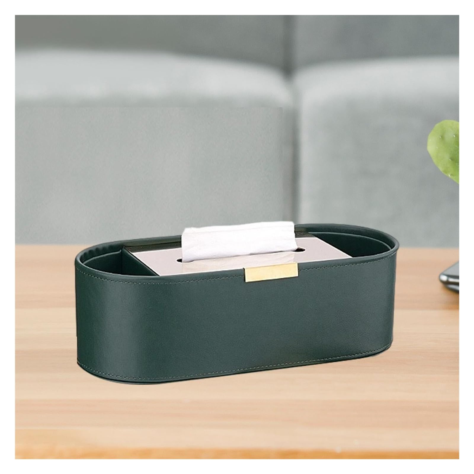 Caja dispensadora de pañuelos Servilleteros modernos decorativos for el hogar con soportes de papel tisú Imprescindibles para el apartamento(Green)