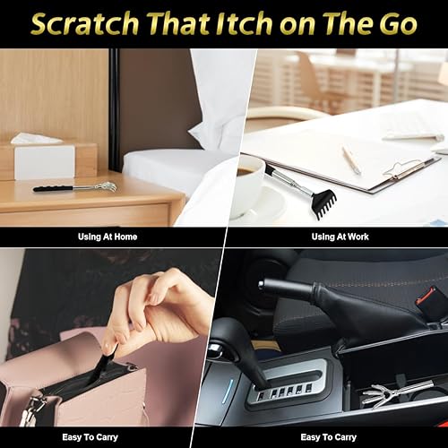 Vista 5 de 3 piezas de rascadores telescópicos de espalda de diferentes diseños, masajeador de espalda extensible portátil, gran regalo para hombres o mujeres