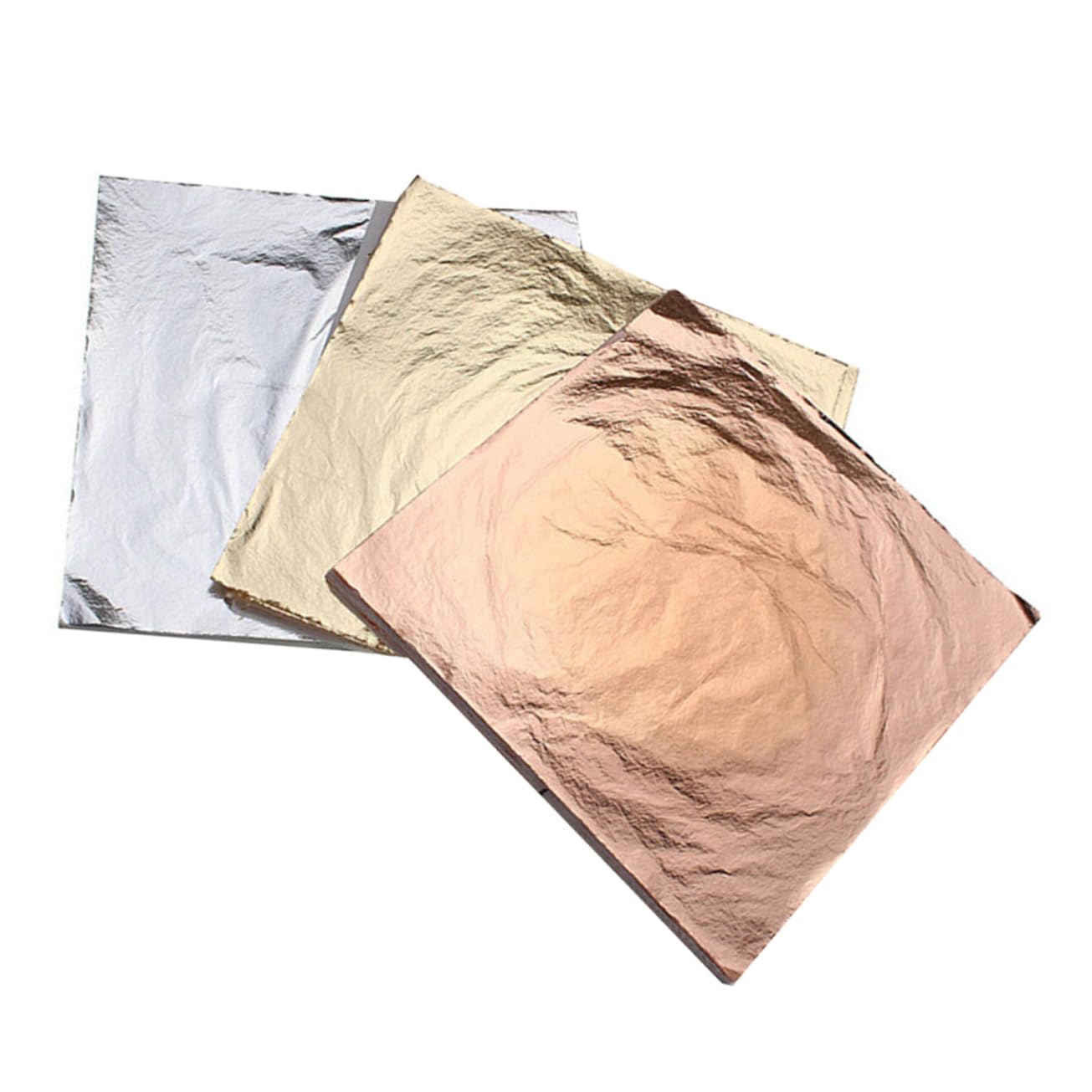 Gogogmee 300pcs Gold Foil Paper for Crafts Gilding Imitation Leaf DIY Art Decorative Foil Metal Material Square Design