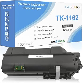 Amazon.com: Cartucho de tóner compatible TK1162 / TK-1162 negro de alta  capacidad 7200 páginas para impresoras láser Kyocera ECOSYS P2040dn P2040dw  (negro x 1) : Productos de Oficina