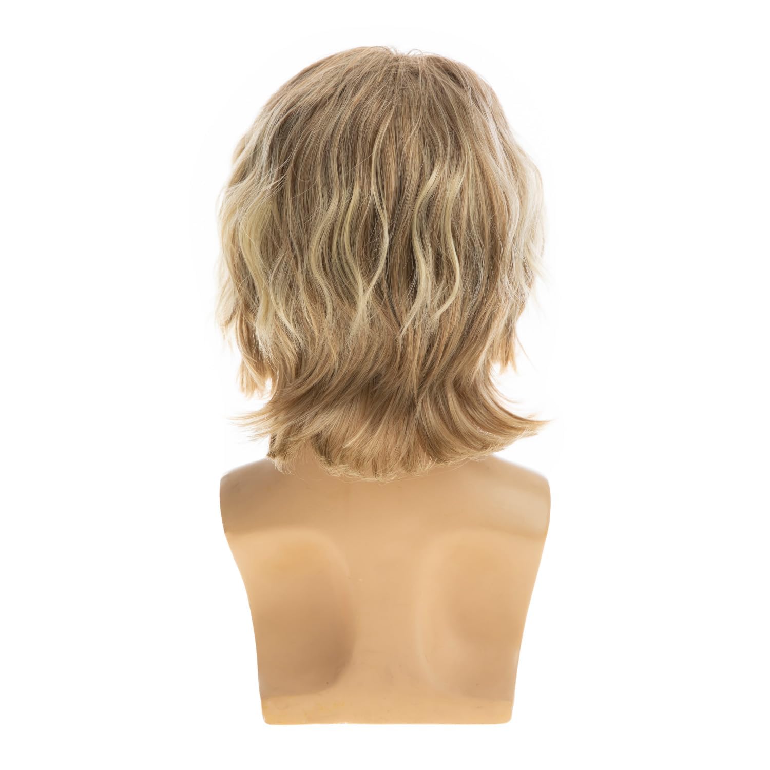 Perruque Blondes Courtes Hommes Cheveux Bouclés Naturels Synthétiques Moelleuses