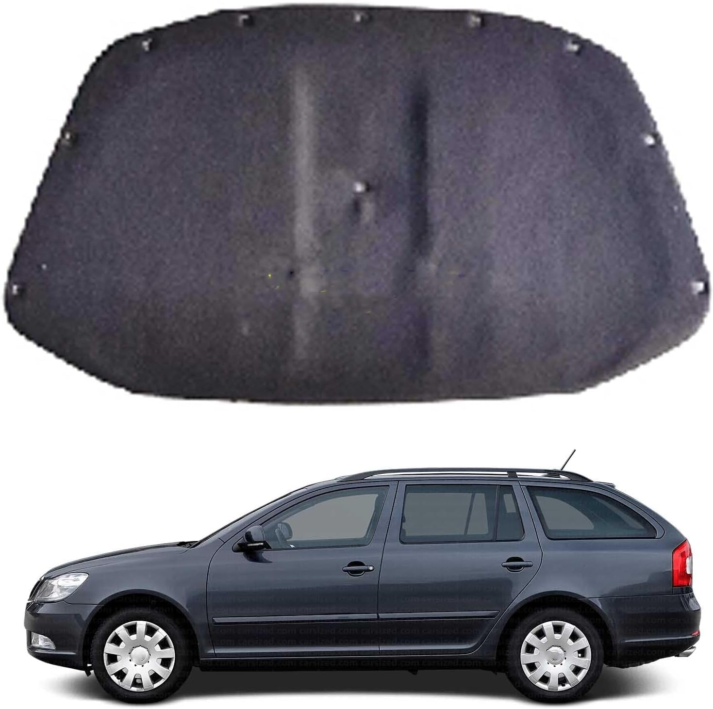 Bonnet Sound Deadening Mat 10mm for Skoda Octavia 2009-2014 OE: 1z0863831a 1z0863831 – Heat Shield Insulation, Practical Replacement Liner with Clips & PET Fibre