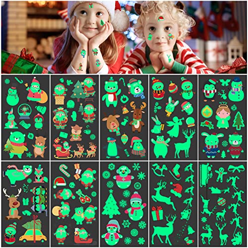Tatuajes Temporales Niños 100 Purpurina Tatuajes Navidad Niños, Tatuajes Falsos para Niños y Niñas, Pegatinas Navidad Decoración como Regalos Navidad Niños Eventos de Fiesta Adornos etc Cover