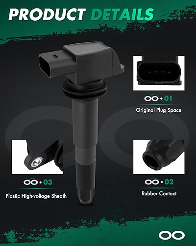 Miniatura 3 de SCITOO Paquete de bobinas de encendido para Porsche Cayenne 4.5L 2003-2004 para Porsche Carrera GT 5.7L 2004-2005 UF513 1 PCS