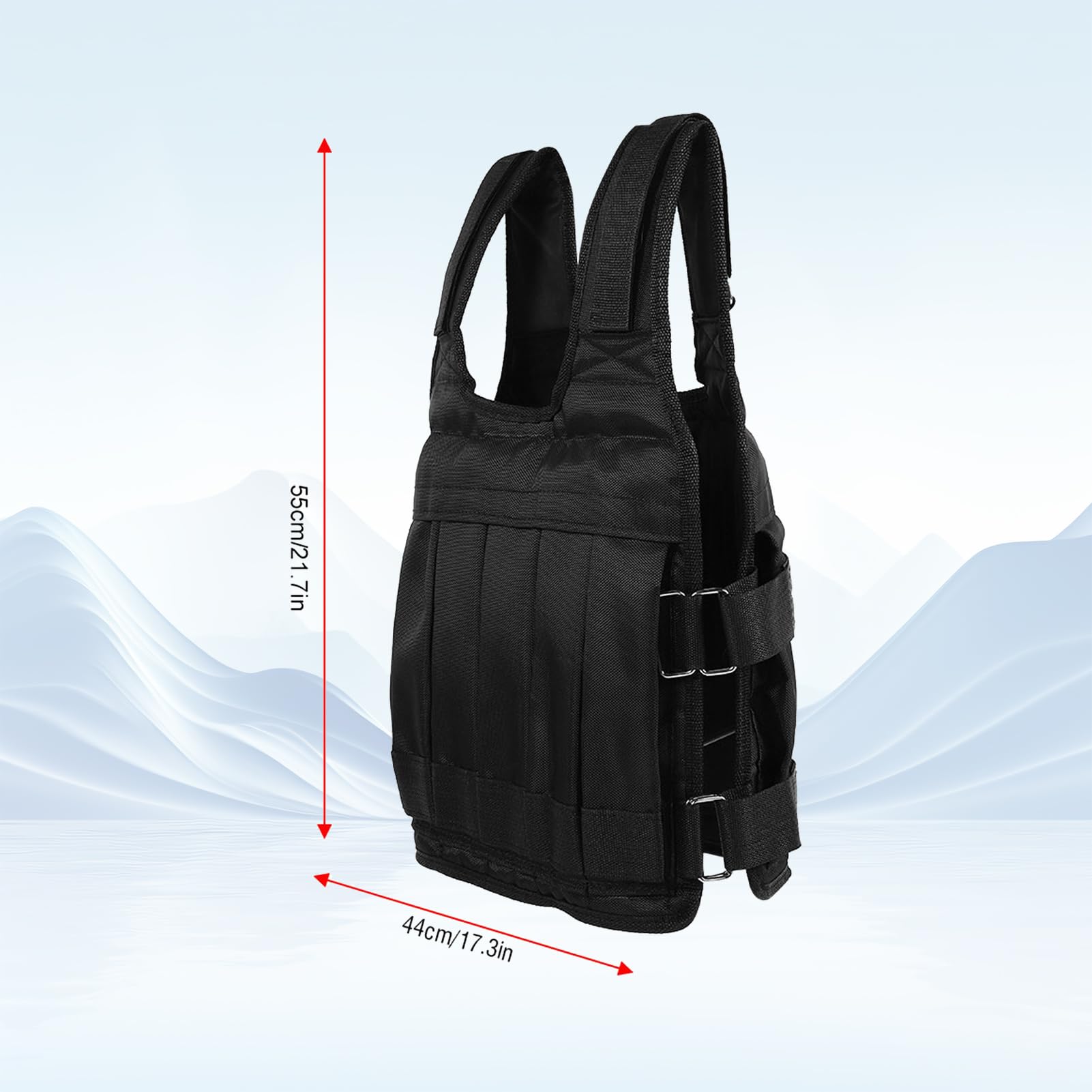 Gilet da Allenamento per La Forza con Pesi Regolabili - Gilet per Esercizi in Panno Oxford da 50 kg