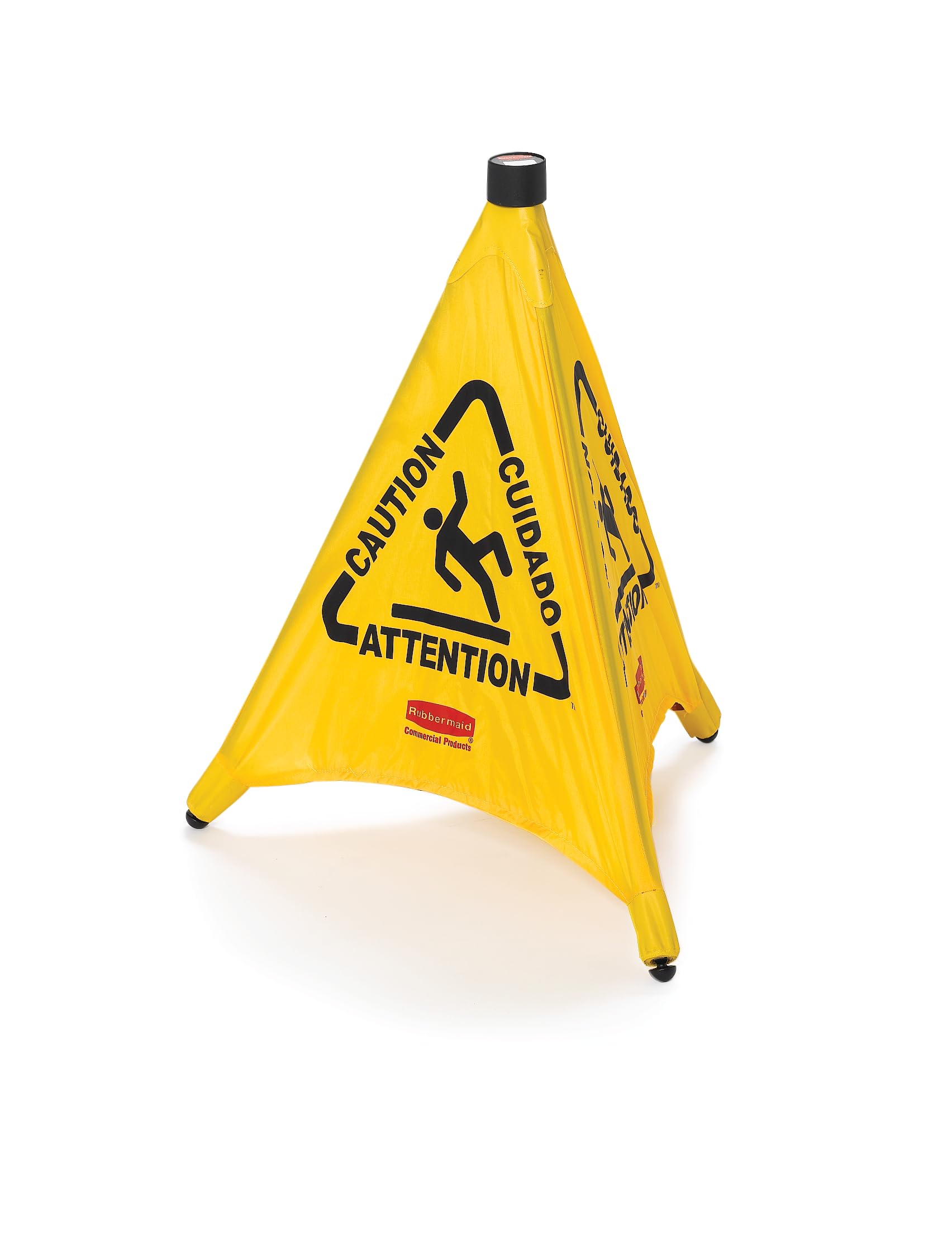Rubbermaid Commercial Products Wet Floor Pop-Up Safety Cone | Collapsible 4 Sided Plastic Warning Sign | 50 cm, Yellow