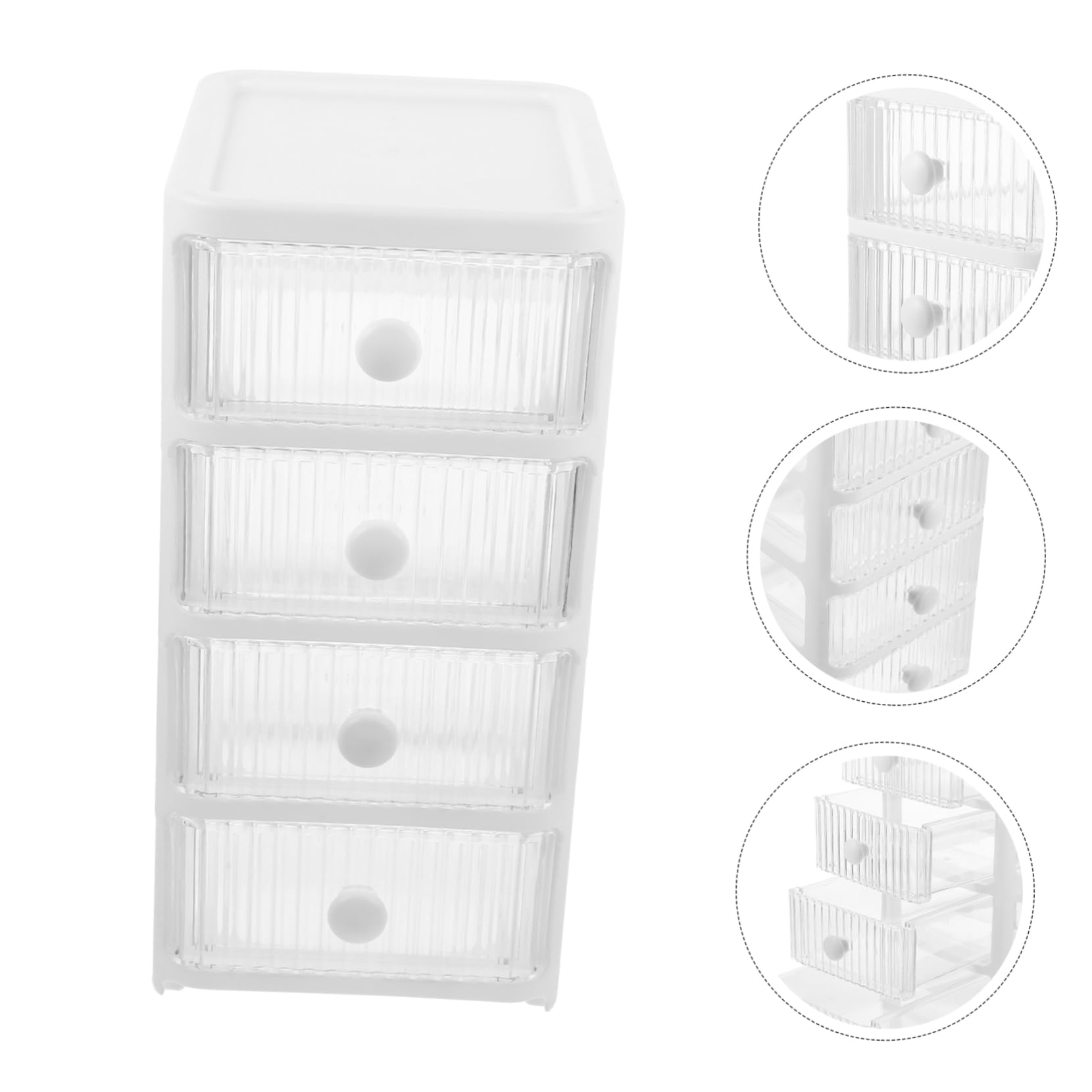 Organizador de Escritorio Cajones de Plástico Multicapa Blanco, Diseño Práctico y Compacto para Almacenamiento de Artículos y Maquillaje