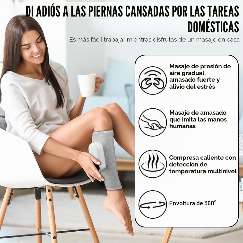 Masajeador de Pantorrillas, Inalámbrico Masajeador Pantorrillas, Piernas Recargable masajeador con 3 Modos y 3 Intensidades para Piernas Cansadas y Doloridas Muscular, Relajación Muscular