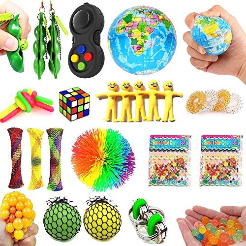 Dciko Stress Relief Fidget Sensory Toys Set for Kids(25 Pack)-Squeeze Widget for Relaxing Therapy-Calming Toys for Special Needs and Focus-Perfect for Adults Children with ADHD Autism Anxiety