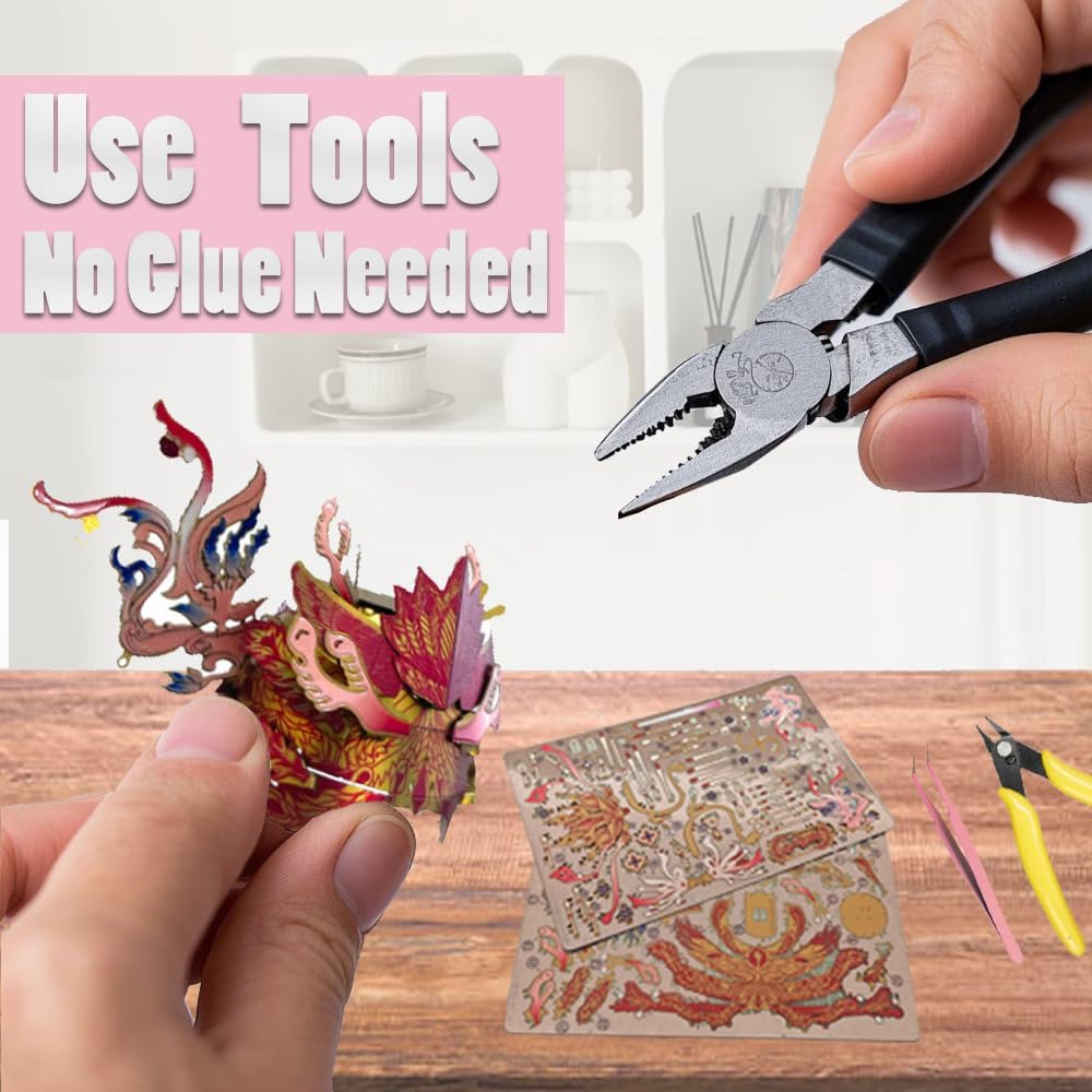 3D Metal Puzzle for Adults with Crown Design for Women Queen Princess,Elegant Wedding Metal Puzzle Model Building Kits Creative Ornament Suitable for Home Decor DIY Art Craft (Need Assembly) (Pink)