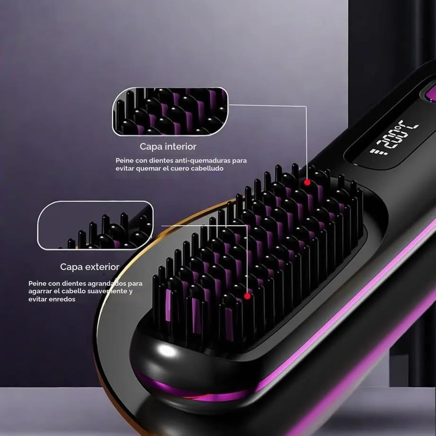 suavelia cepillo pelo corto,cepillo inalambrico pelo suavelia,Bellabrush Pro Hair Brush,heated Hair Brush,Adjustable Temperature Anti-Scald,cordless Hair Straightener,Portable Straightener