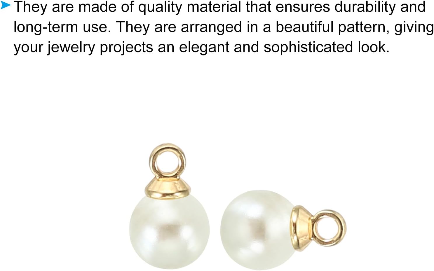 PATIKIL Pearl Charm, 100pcs Pearl Beads Faux Pearl Pendant Charm DIY for Jewelry Making Bracelets Earrings Necklace Crafts - Image 4