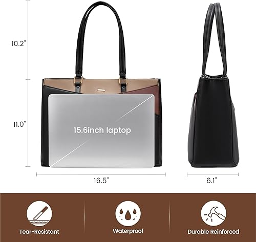 Vista 170 de LOVEVOOK Bolsa para computadora portátil para mujer, 15.6 pulgadas, bolsa de mano para computadora portátil, bolsa de trabajo para profesores, bolsa