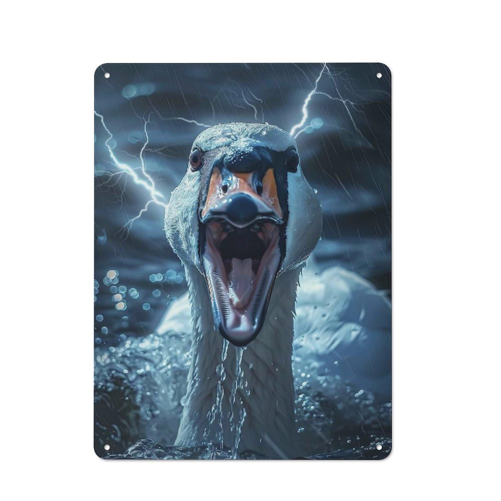 Junmoney Swan Lightning Shop Front Style Cafe Metal Sign 40X30cm Featuring Restaurant Wall Art For Takeaway, Bar, Kitchen Or Counter Area