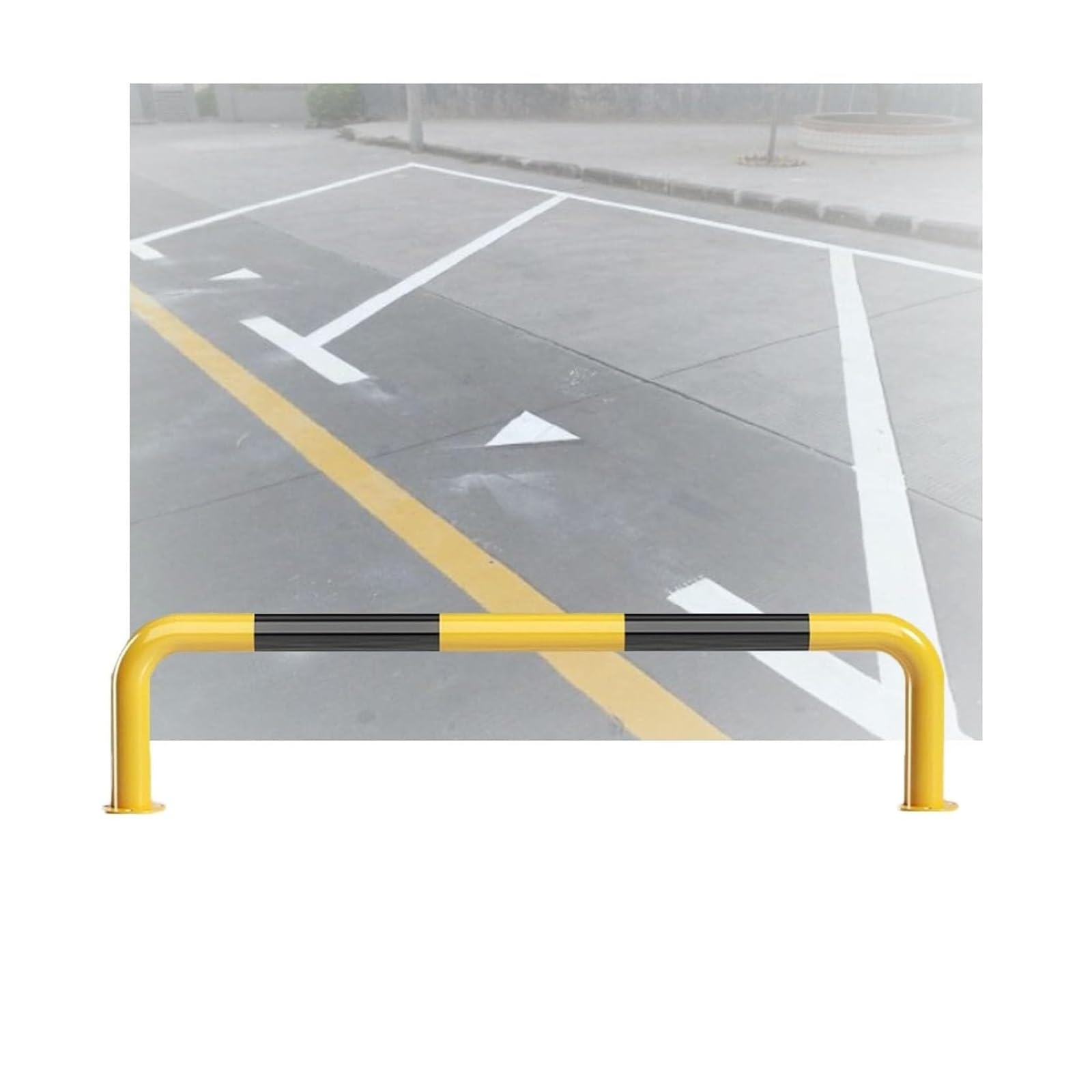CWCQGH U Shape Security Bollards Car Blocker Parking Space Blocker For Driveway (120x30x0.15cm)