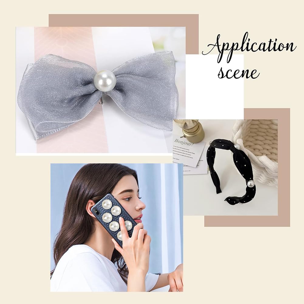 FINGERINSPIRE 60 piezas de 25 mm de color beige con parte trasera plana perla extral grande cabujón cuentas de media perlas con contenedor grande mitad redonda perlas sueltas gemas