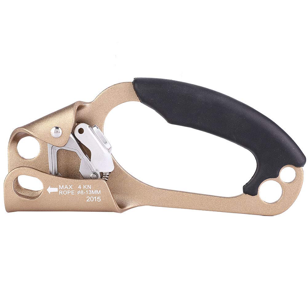 para Elevador de Rescate de Escalada Profesional, construcción de aleación de Aluminio y magnesio, Compatible con Cuerdas de 8-13 mm, fácil operación y Agarre Fuerte, (Color Titanio Claro)