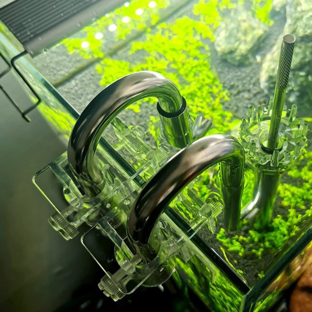 DONGKER Tubo de lirio de metal, acero inoxidable de 12/16 mm para acuario, salida de agua, desnatador de superficie para acuario