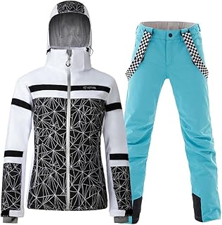 GS SNOWING Women's Ski Jackets and Pants Set Windproof Waterproof Colorful Snowboard Snowsuit