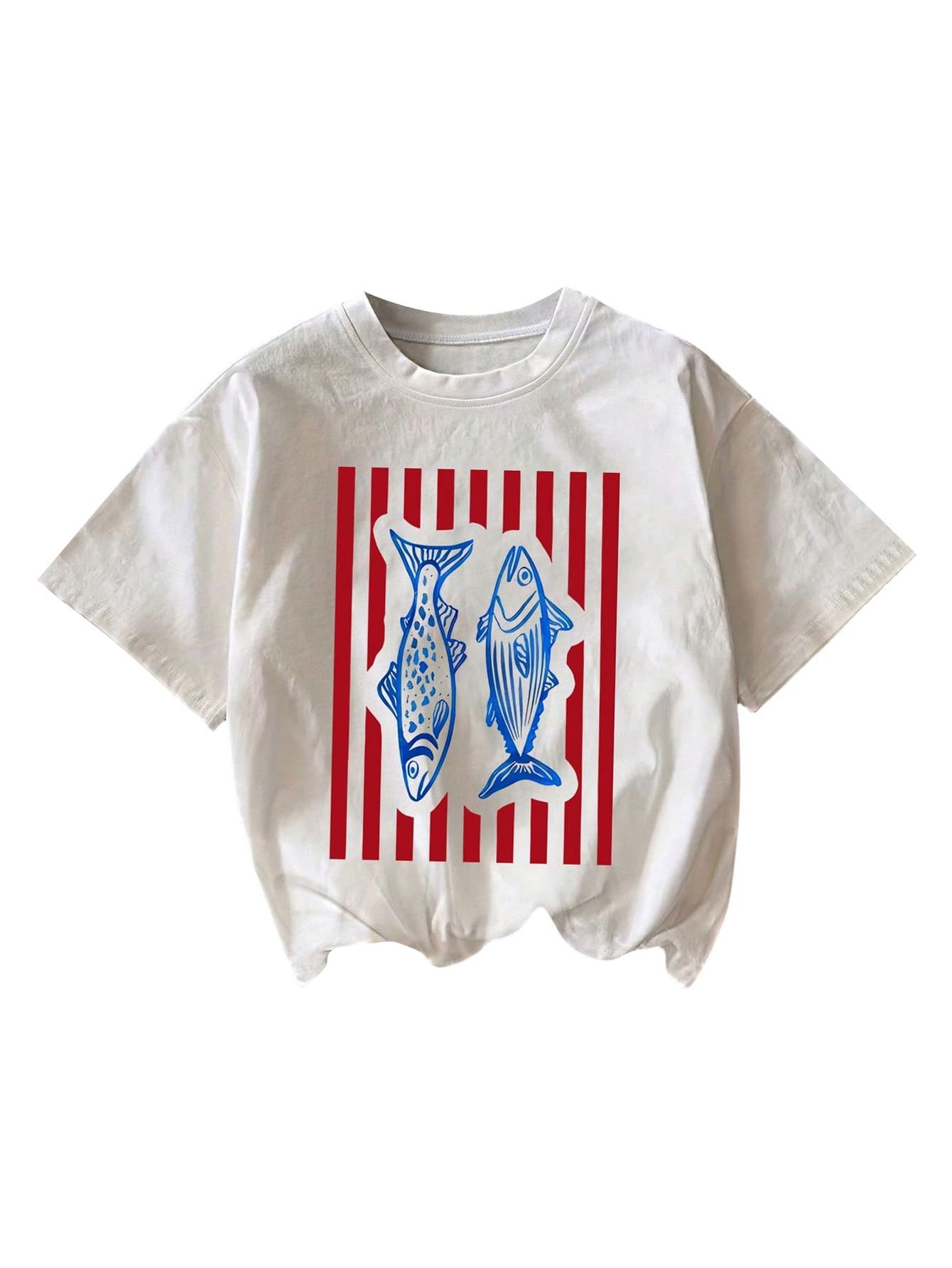 RoseSeek Women's Graphic Letter Tee Crew Neck Trendy Summer Vintage T Shirt