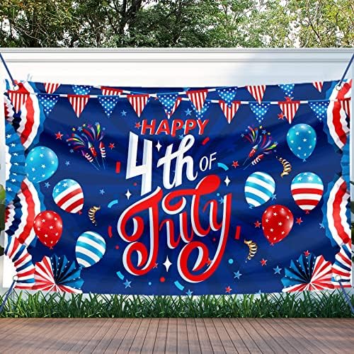 Large 4th of July Decorations Banner Outdoor Patriotic Memorial D...