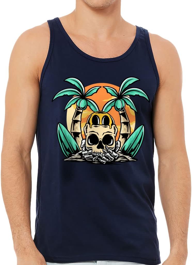 Palms Design Tank - Funny Workout Tank - Plam Tree Jersey Tank
