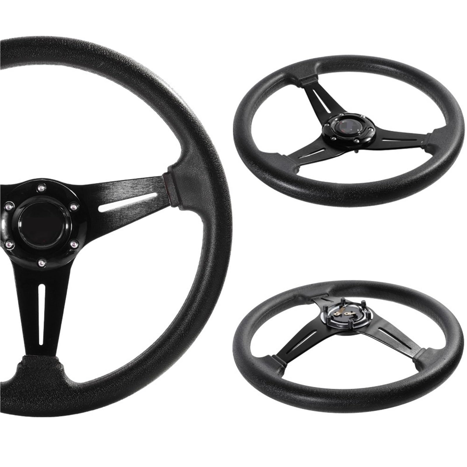 Volante da Corsa Universale,Volante Sportivo Volante sportivo da 350 mm/14 pollici in alluminio + PU for giochi di simulazione drift(Red)