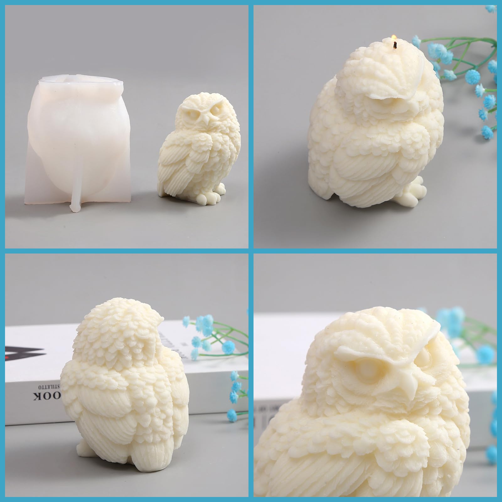 YUXIANG Moule à Savon En Silicone En Forme De Chouette 3D