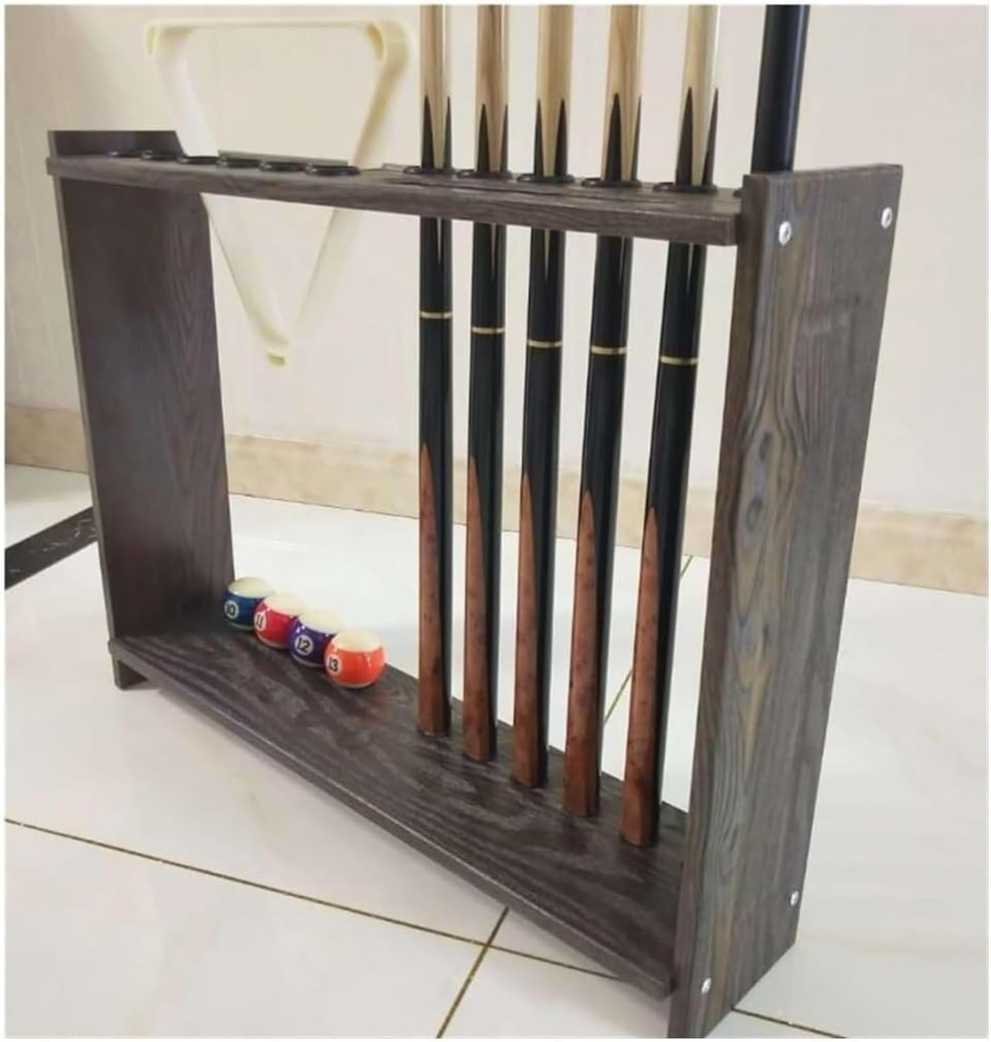 Billiard Taco Rack, Billiard Taco Stand, Billiard Taco Stand, Standalone Wooden Rack with Capacity for Up to 12 Tacos, Room Taco Rack