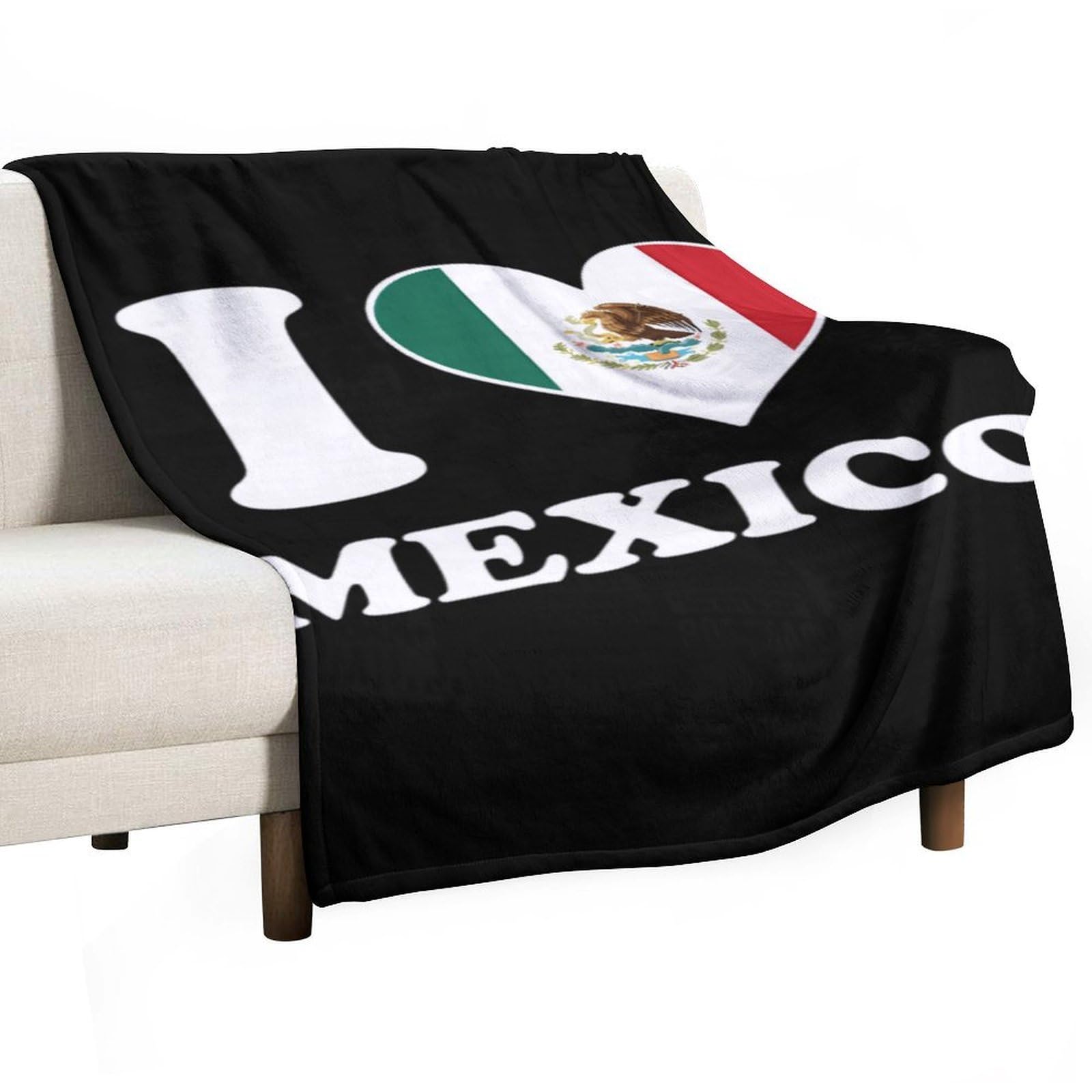 Cgsbngha Style I Love Mexico Mexican Flannel Fleece Blanket Lightweight Soft Throw Blankets For Sofa Couch Bed Chair