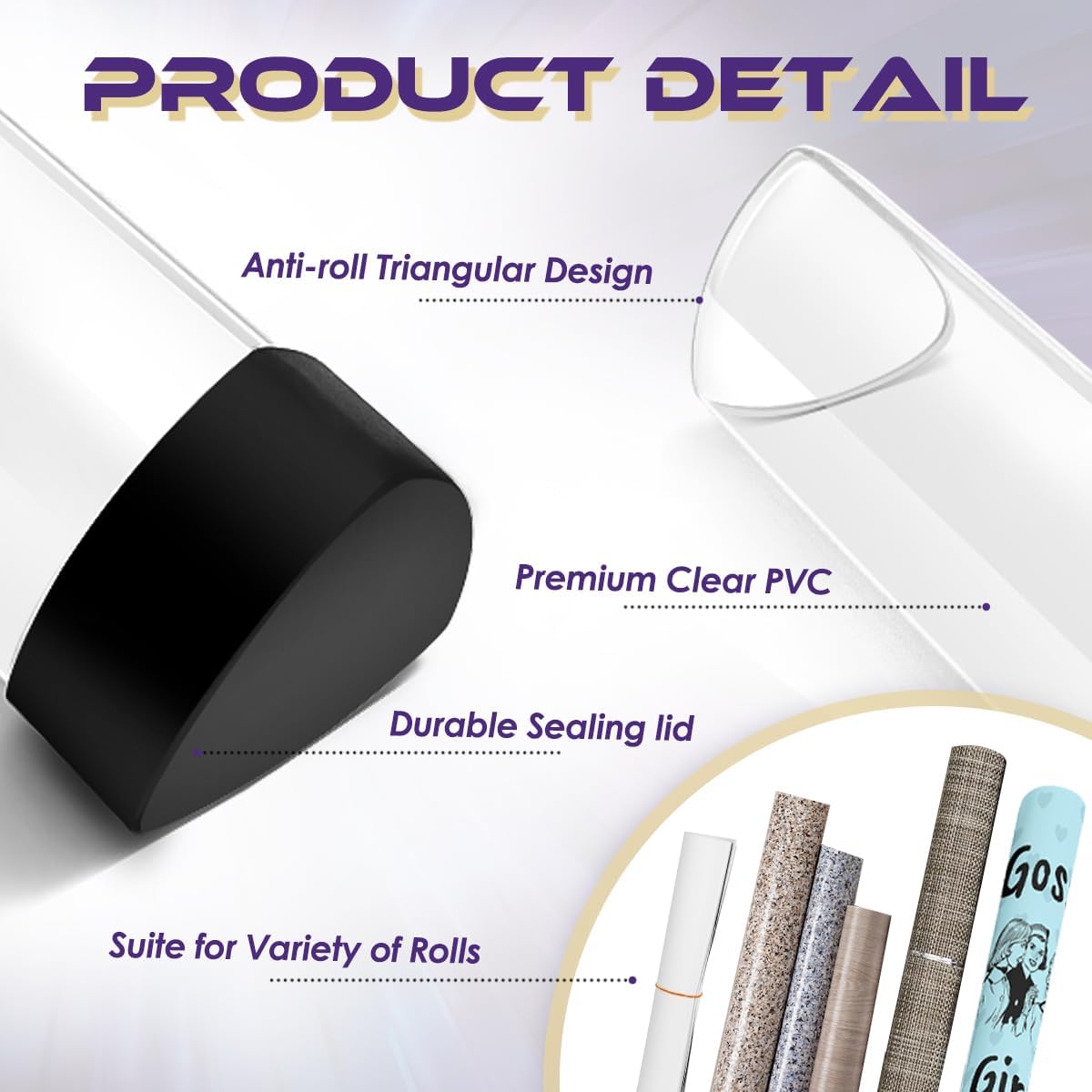 FROGIGO Playmat Tube Prism-Shaped for TCG Playmats - Non-Slip Play Mat Holder with Easy in/Out & Anti-Roll Design, Durable Mat Storage Case (1 Pcs, Black Cap) image 3