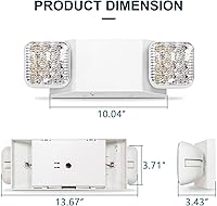 Vista 7 de Luz de emergencia con batería de reserva, luces de emergencia comerciales ajustables de dos cabezales para fallas de energía en el hogar