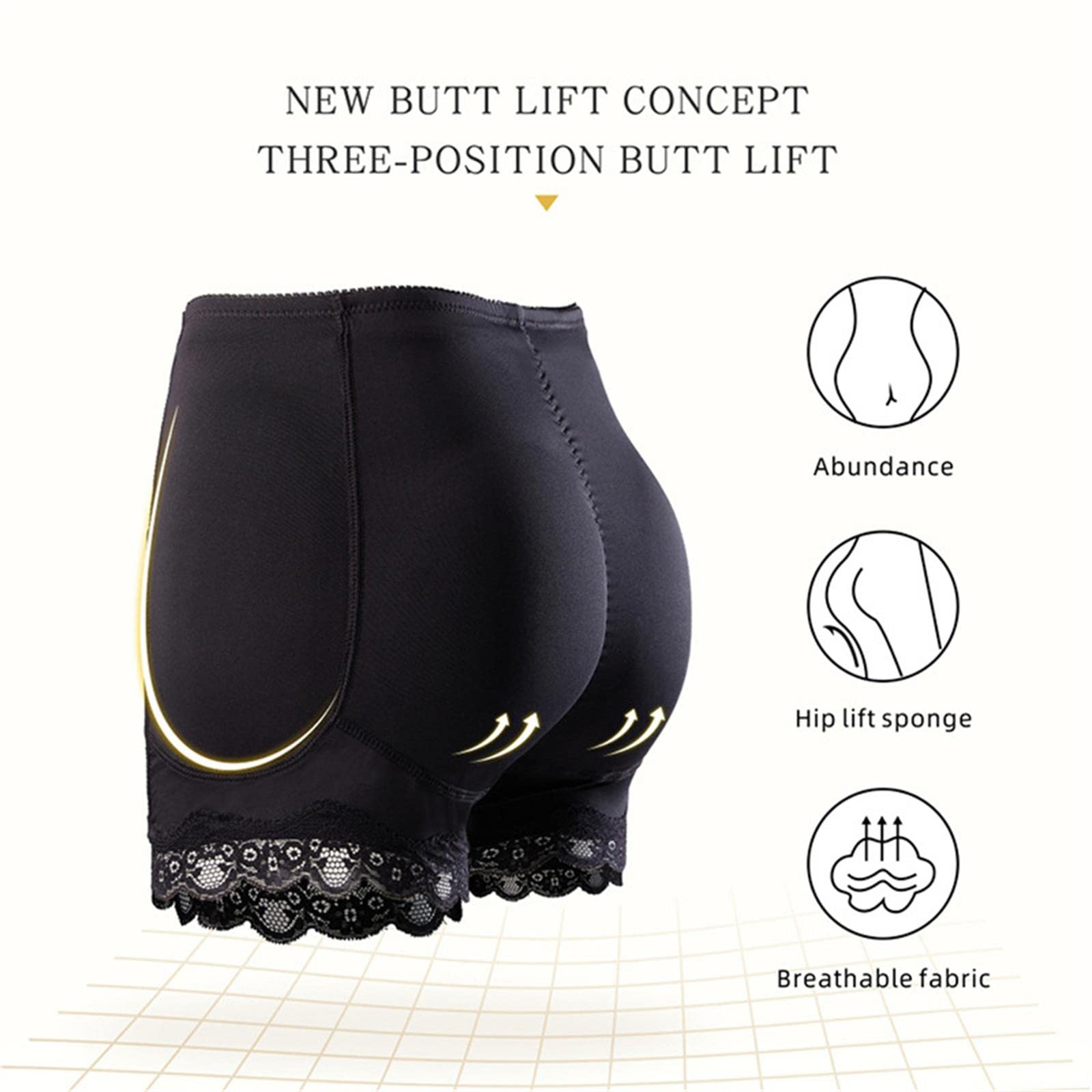 Culotte Gainante Femmes Shape sans Couture Faux Cul Respirant Dentelle Poussante Puste Les Fesses Shapewear