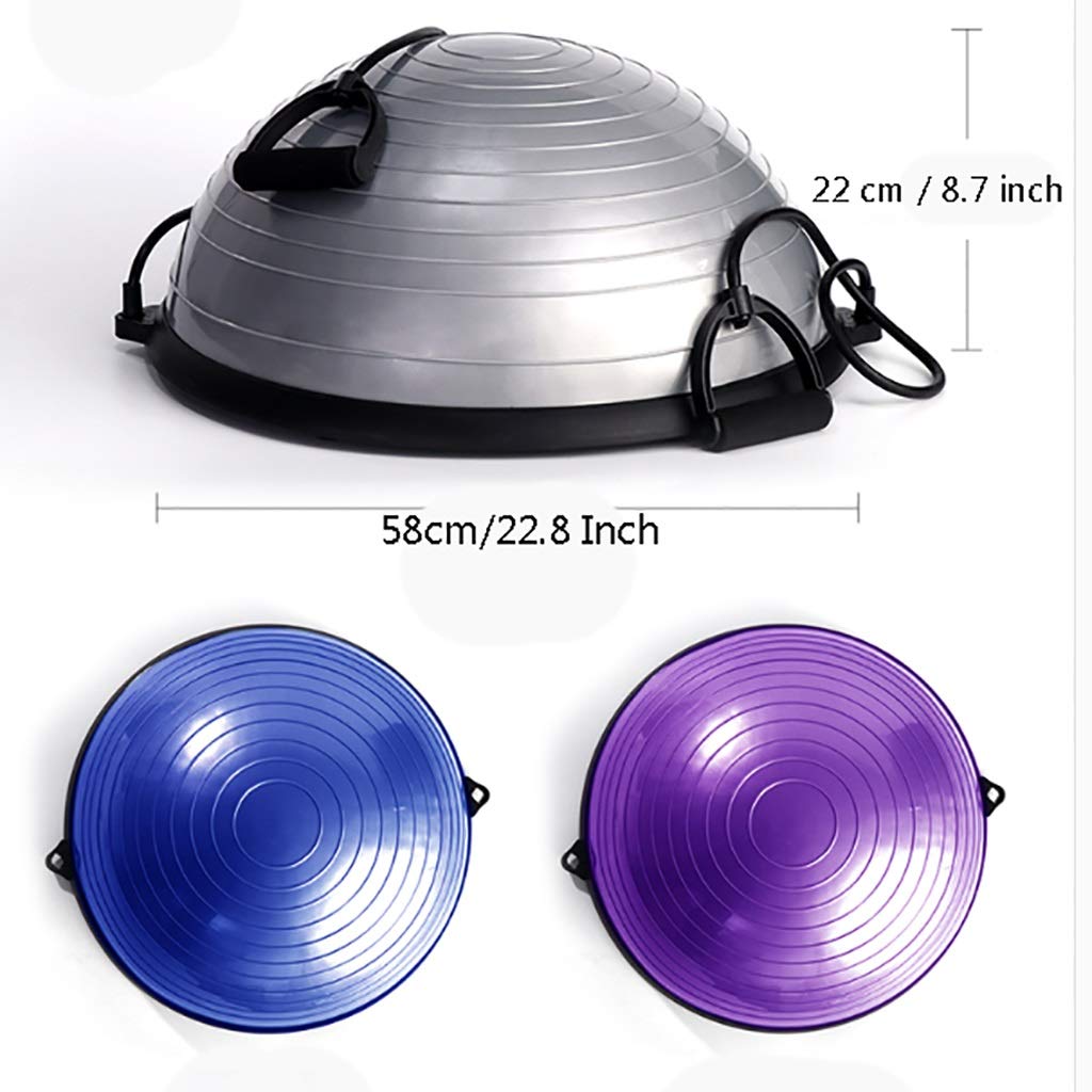 Piłka do jogi, do ćwiczenia równowagi, z 2 elastycznymi strunami do treningu Core Training Home Fitness siłowa treningowa siłownia, średnica: 58 cm / 22,8 cala (kolor : B)
