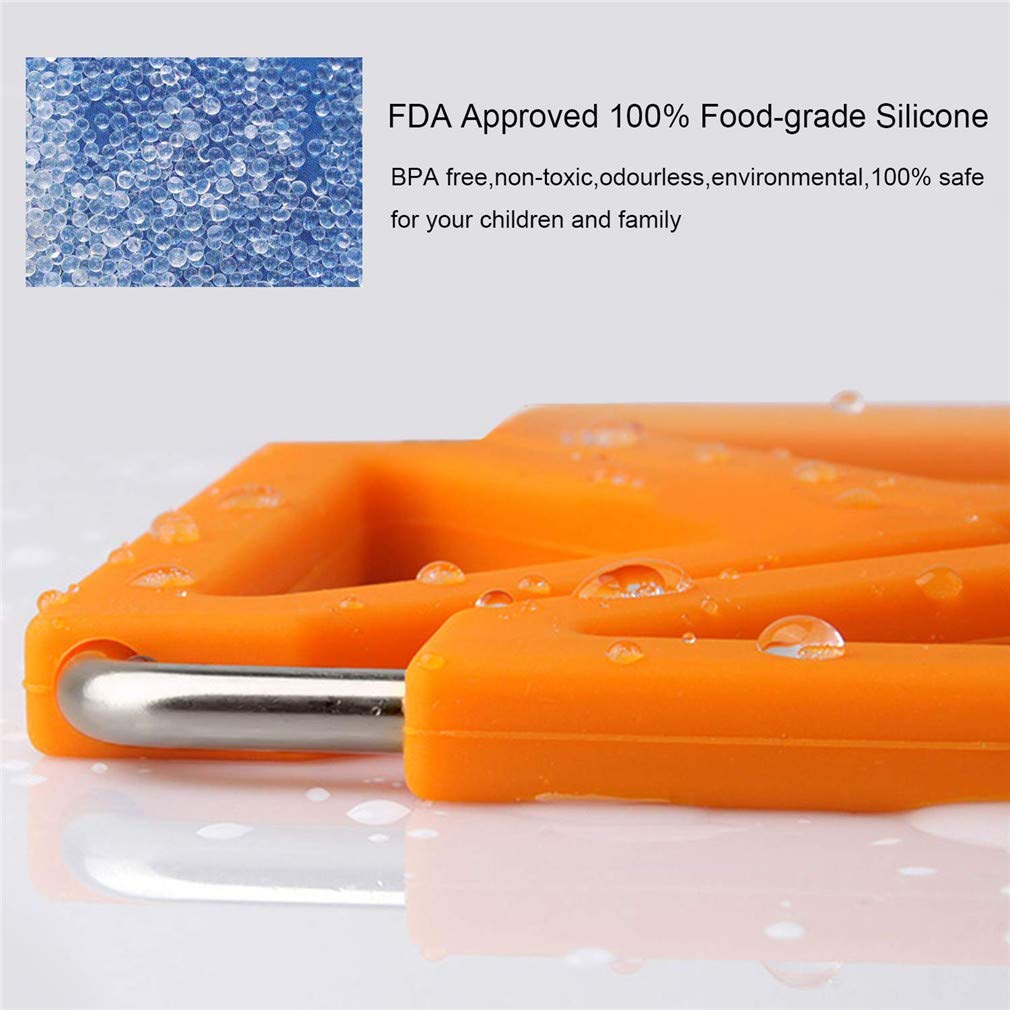 6Pcs Silicone & Stainless Steel Trivet Mat Expandable Hot Pot Holder Heat Resistant Insulated Coasters Placemat Dish Mat