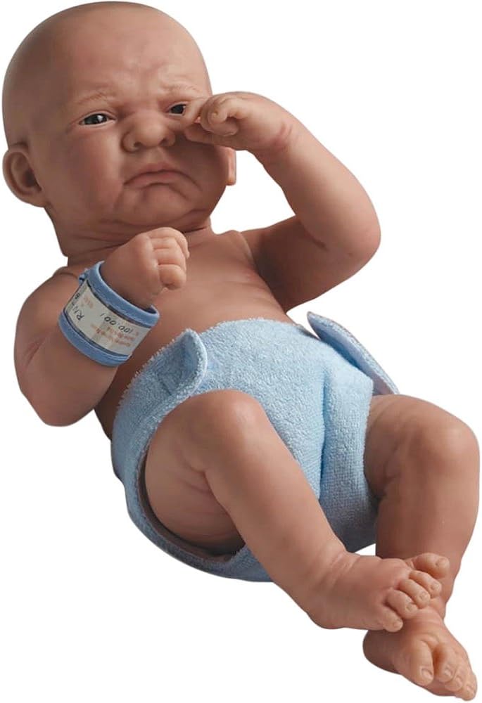 La Newborn Boutique - Realistic 14" Anatomically Correct Real Boy Baby Doll – All Vinyl “First Tear” Designed by Berenguer – Made in Spain