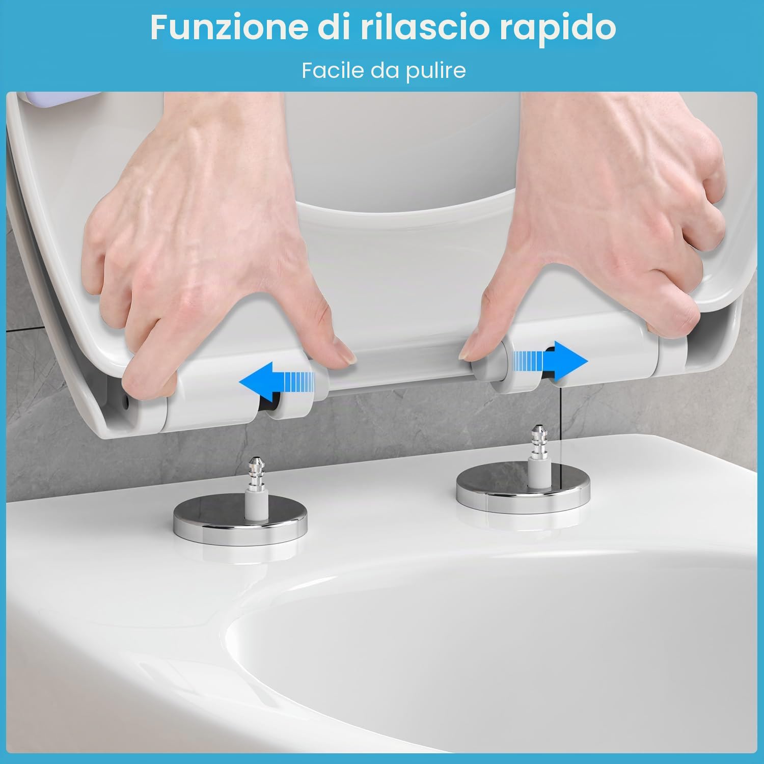 Tavoletta WC Universale O corta in PP, Effetto Pelle Bianco