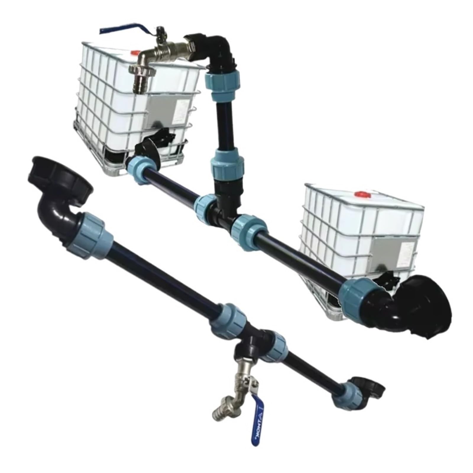 Adapter kranu do zbiornika Gwintowany kran z 1 rurką i 2 zakrzywionymi złączami Złącze wody do nawadniania ogrodu domowego 40a(1-2 B)