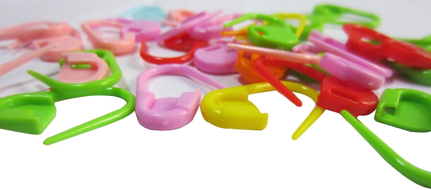 Knitting Stitch Counter | LeBeila Crochet Locking Stitch Markers Mix Multi-Colored Stitch Needle Clip/Safety Pins for Knitting & Baby’s Clothing Usage (Color Ship Randomly) (200PCS)