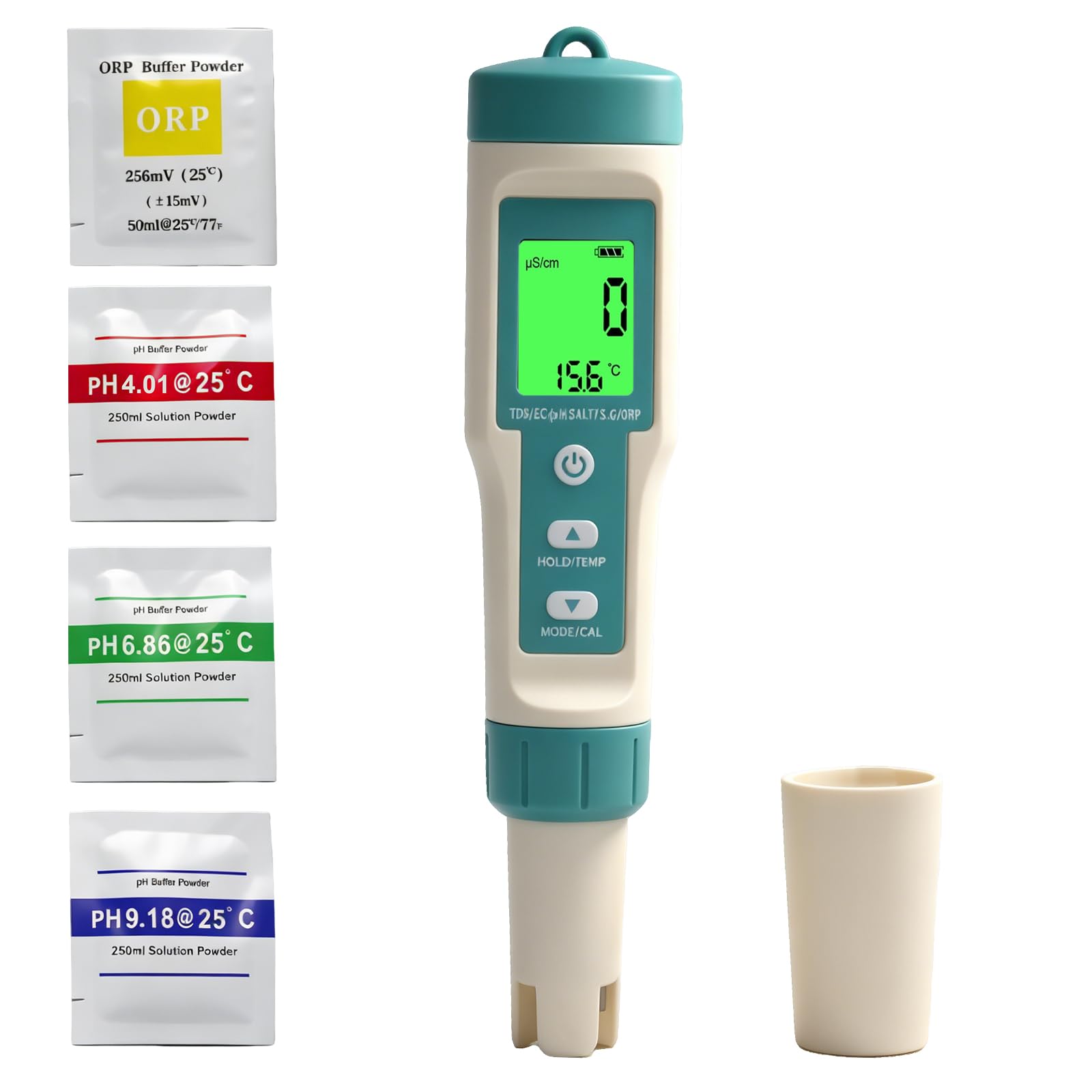 Testeur pH Salinité Piscine, Mesure de EC TDS ORP H2 SALT S.G Temp | 8 in 1 analyseur d'eau de piscine, testeur electronique eau pH, mesure electronique spa, aquarium, eau potable