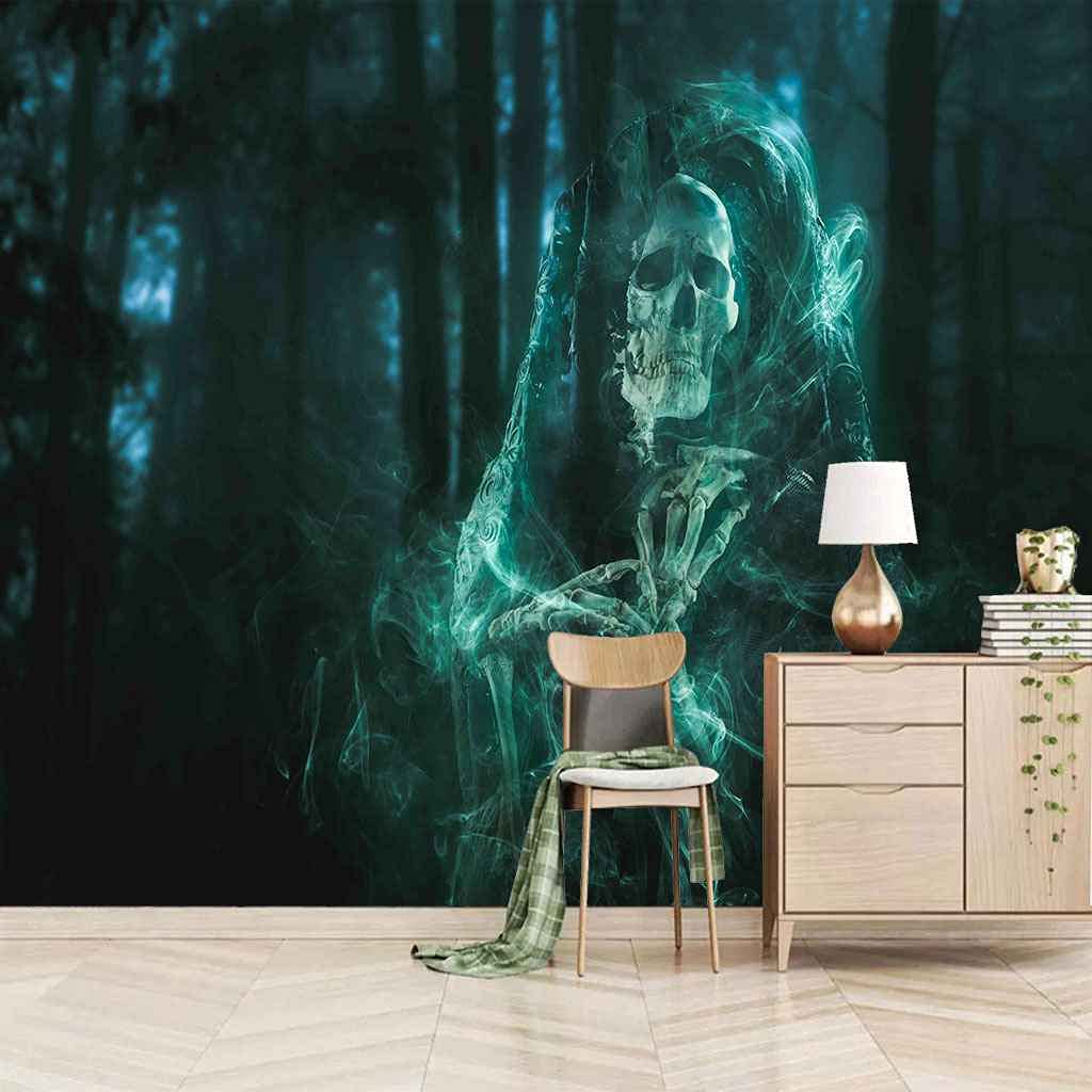 Poster 3D squelette Halloween pour chambre d'enfant et boutique