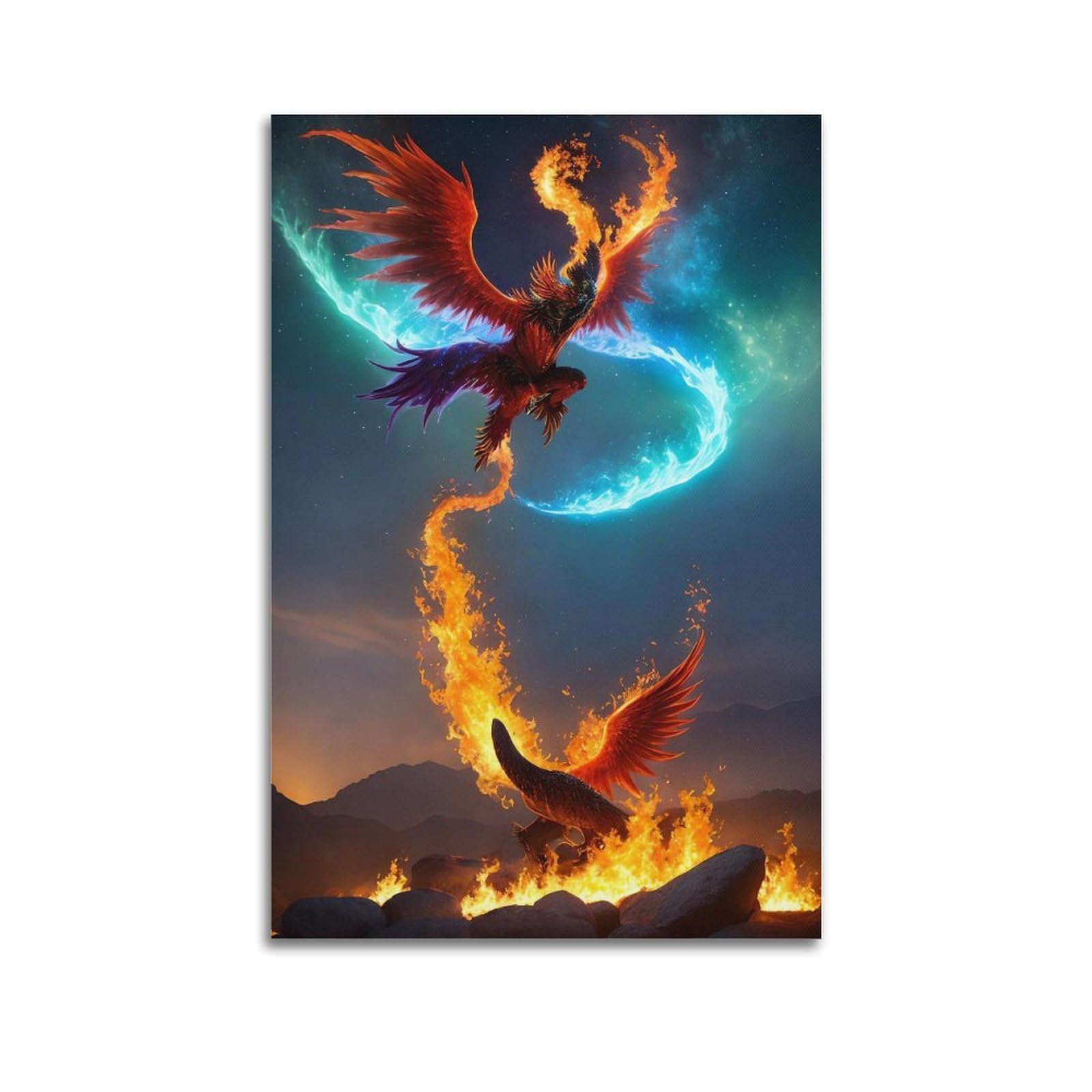 WPHSFX Bird Posters Phoenix Evolution Poster Decorative Painting Canvas Wall Posters And Art Picture Print Modern Family Bedroom Decor Posters 24x36inch(60x90cm)