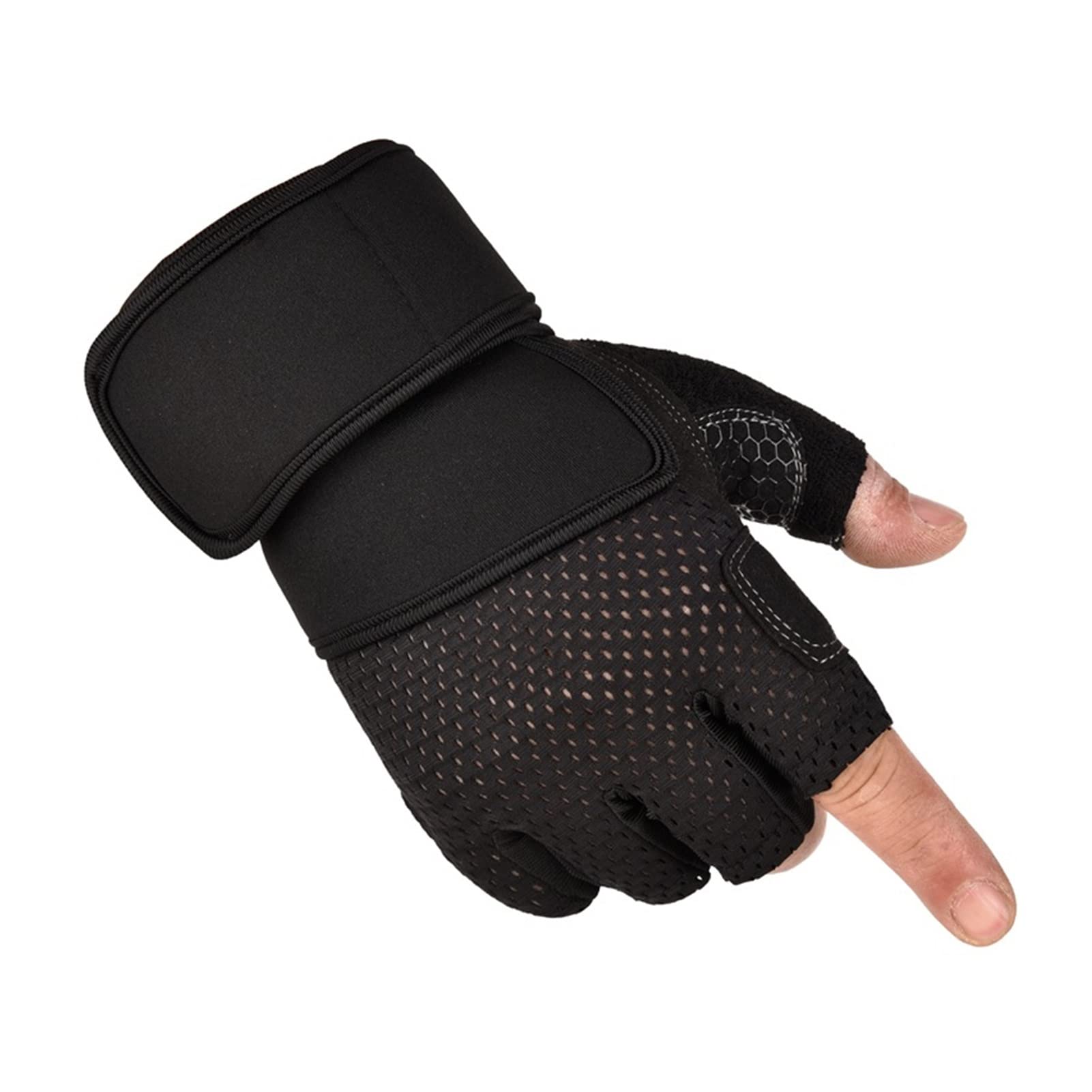 Guanti da Palestra, Guanti da Allenamento Traspiranti Leggeri, Guanti di Sollevamento Pesi Ultraleggeri for Uomini e Donne Home Palestra Ciclismo (Color : Black, Size : XL)